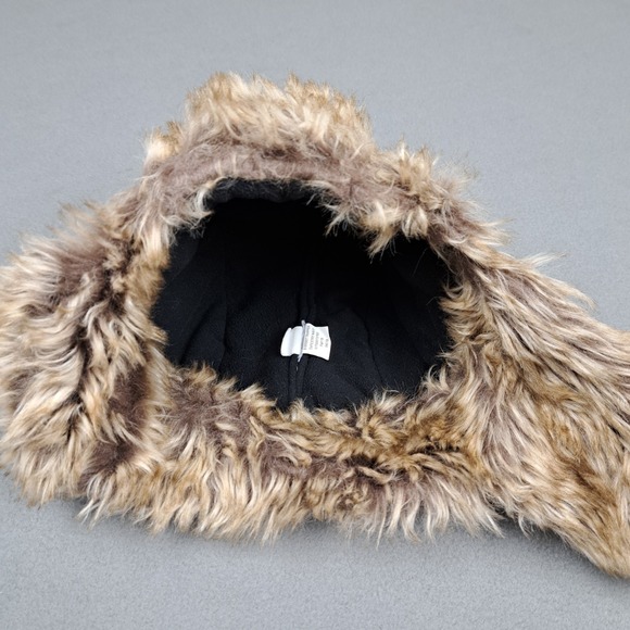 Gap Kids Hat Navy Warmest Trapper Ear Flap Fleece Lined Winter Cap Faux Fur Trim - Picture 6 of 12